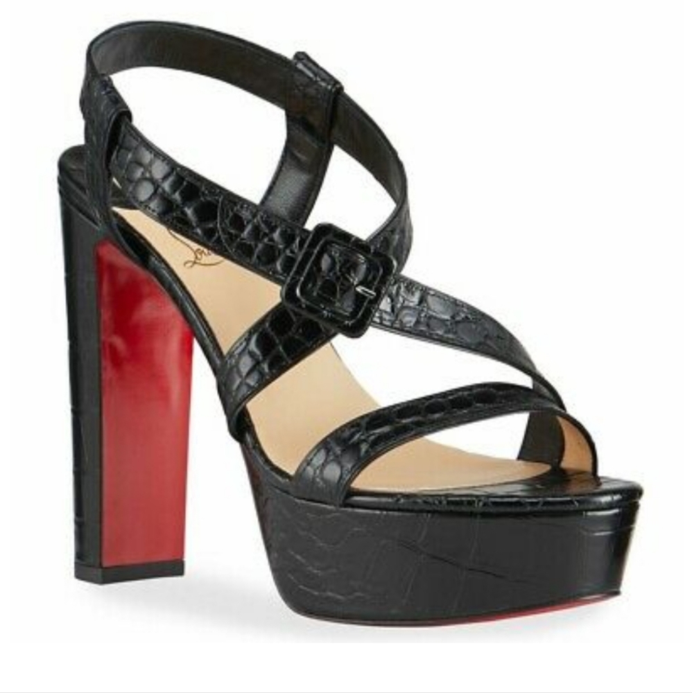 Black Christian Louboutin Platform Heels Size 38.5
